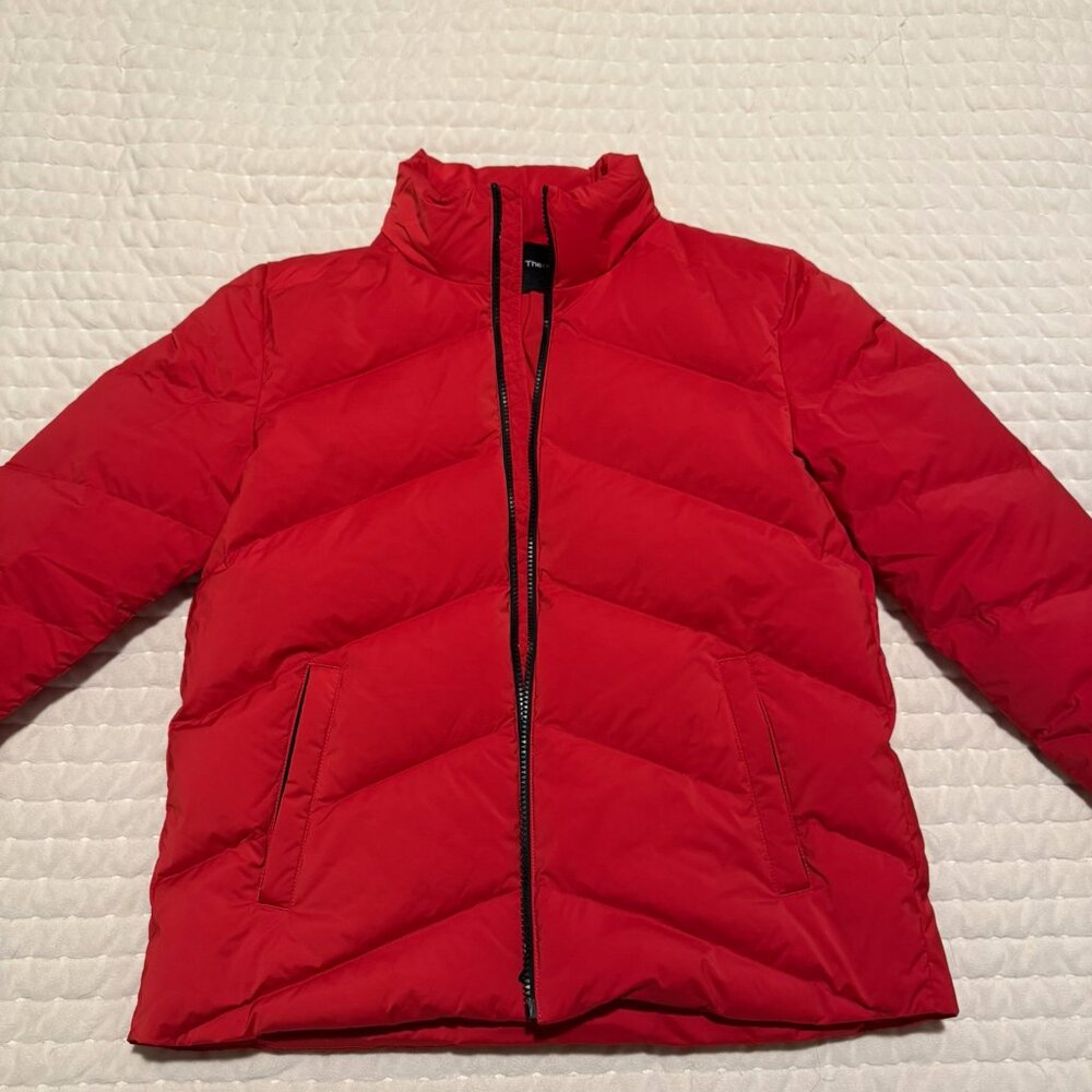 Theory Carmine Puffer Jacket Coat Women's Small Red